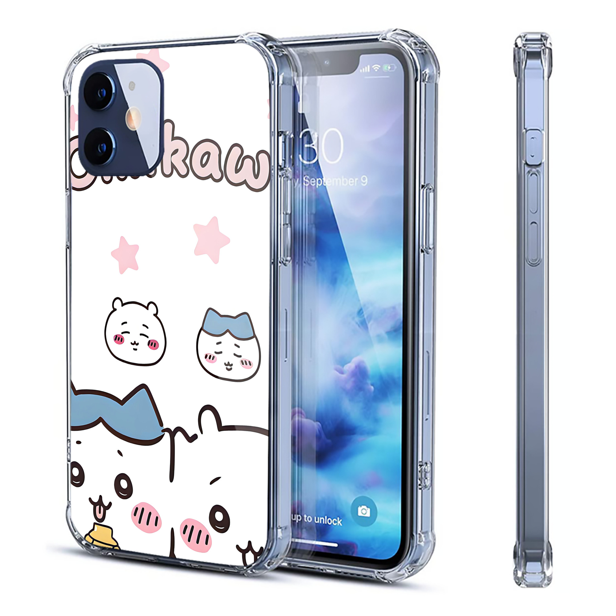 （画像用） ちいかわ Chii-kawa 【iPhone 12シリーズ対応】透明スマホケース（クリアソフトケース）